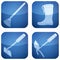 Cobalt Square 2D Icons Set: Garden Tools