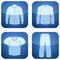 Cobalt Square 2D Icons Set: Man\'s Clothing