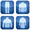 Cobalt Square 2D Icons Set: Man\'s Clothing
