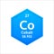 Cobalt symbol. Chemical element of the periodic table. Vector stock illustration.