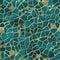 Cobble stones mosaic pattern texture seamless background - pavement cerulean blue green colored pieces on beige ground