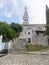 Cobble street leading to Basilica of St. Euphemia in Rovinj Old Town 0930