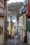 Cobbled narrow alley in the historic old town of Meisenheim