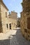 Cobbled stepped alley in Girona village