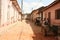 Cobbled stone street in Cuban town