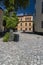 Cobbled street and buildings on Riddarholmen island Stockholm