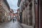 Cobbled street of the old town in France