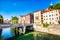 Cobblers bridge during a Sunny day in Ljubljana