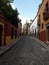 Cobblestone colonial street in Mexico