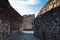 Cobblestone path, walls and towers inside Kalemegdan fortress in Belgrade