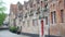 Cobblestone street in Bruges out of focus for background plate compositing