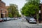 Cobblestone street in Fells Point, Baltimore, Maryland.