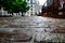 Cobblestone Street in Montreal, Quebec, Canada