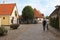 Cobblestone street in Odense, Denmark