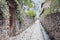 Cobblestone street in old Inca town in Sacred Valley