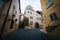 Cobblestone streets and old buildings in MalÃ¡ Strana, in Prague