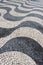 Cobblestone wave design pavement in square