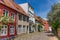 Cobblestoned street in the historic center of Flensburg