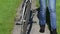 Cobbly path woman bicycle