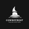 COBOYBOAT LOGO CONCEPT, WITH COBOY HAT AND SAILING ILLUSTRATION