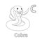 Cobra Animal Alphabet ABC Isolated Coloring Page C