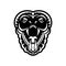 Cobra face icon black illustration. The emblem with king cobra for a sport team. Print design for t-shirt.