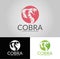 Cobra logo. Three versions. Easy to change size, color and text.