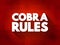 Cobra Rules text quote, concept background