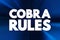 Cobra Rules text quote, concept background