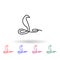 Cobra snake one line multi color icon. Simple thin line, outline  of animals one line icons for ui and ux, website or mobile