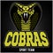 Cobras green banner illustration design colorful