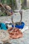 Cobras of snake charmer outside Sarnath