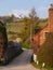 Cobstone Windmill and lane in Turville Village, Buckingham, England.