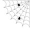 Cobweb and spiders. Halloween spider web vector illustration.