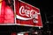 The Coca-Cola billboard at the top of William Street, Kings Cross, Sydney at night.