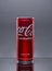 Coca Cola, Can sweet and fizzy soft drink No sugar, No calories, that is popular all over the world, Dark blurred background