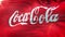 Coca Cola flag waving on sun. Seamless loop with highly detailed fabric texture