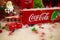 Coca Cola holiday scene with a coke truck close up