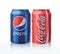 Coca cola and Pepsi cans