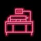 coca pressing machine neon glow icon illustration