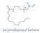 Cocamidopropyl betaine CAPB synthetic surfactant molecule. Used in shampoo, soap, hair conditioner, etc. Skeletal formula.