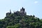 Cochem, Germany - 06 17 2021: Reichsburg, 19th century castle \\\'rebuilt\\\' of a never similar medieval castle