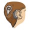 Cochlear implant color sketch engraving vector