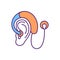 Cochlear implant RGB color icon