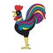 Cock. Colorful bright image. White background. Vector illustrations.