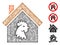 Cock House Web Vector Mesh Illustration