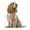 cocker spaniel full body realistic style white background 2