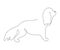 Cocker spaniel puppy silhouette line drawing vector illustration