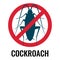 Cockroach anti bug emblem in circle vector illustration