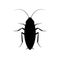 Cockroach bug vector icon. Roach silhouette insect black icon illustration pest.